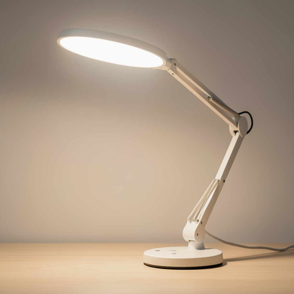 LED masa lambası, sıcak beyaz ışık, ayarlanabilir kol